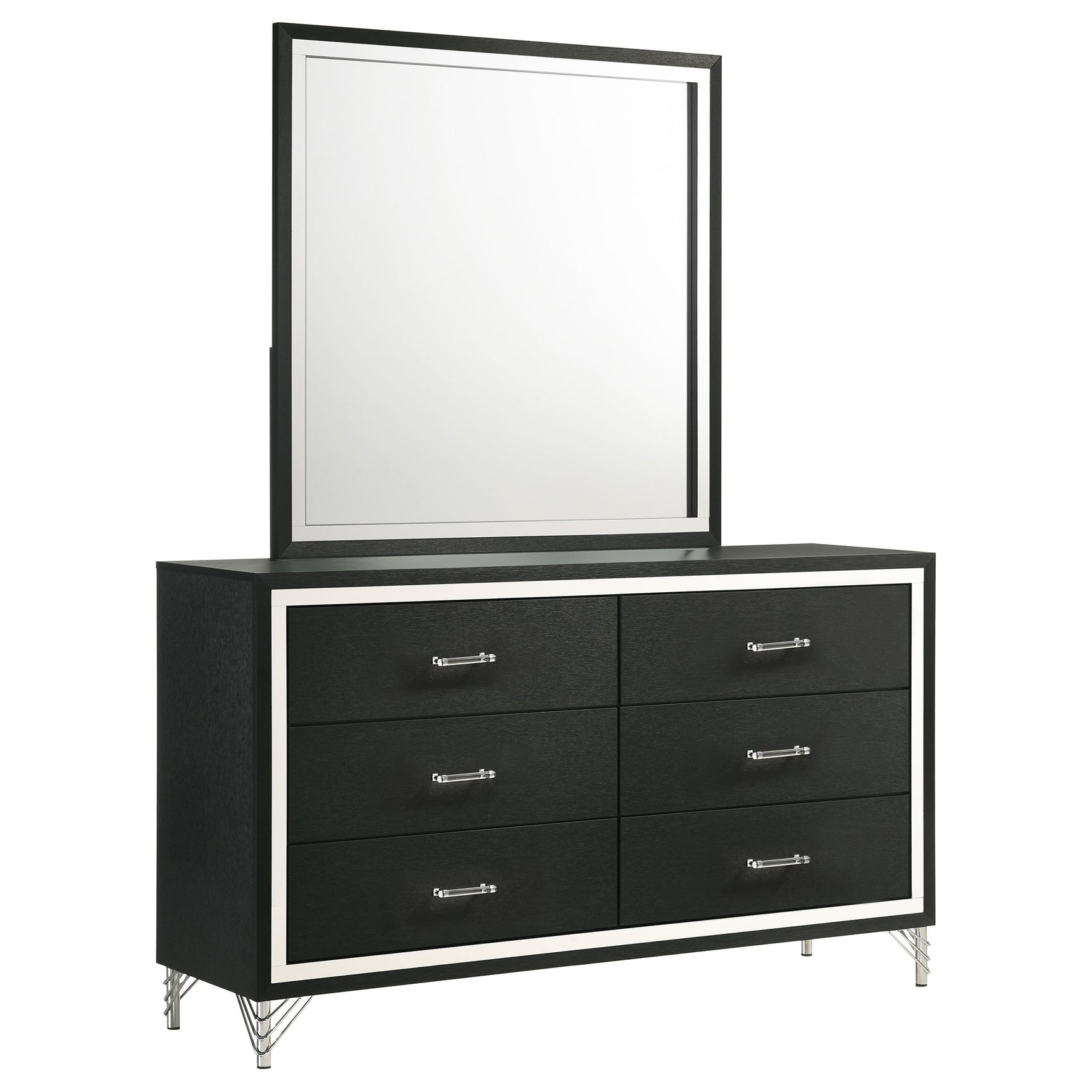 Lucia Black Dresser and Mirror - Ornate Home