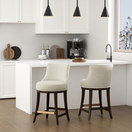 Lucia Counter Stool in Natural (set of 2) - Ornate Home