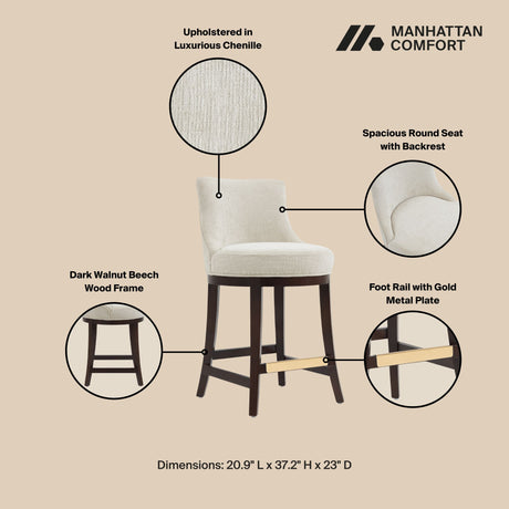 Lucia Counter Stool in Natural (set of 3) - Ornate Home