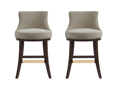 Lucia Counter Stool in Taupe (set of 2) - Ornate Home