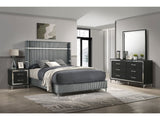 Lucia GREY 4-piece Eastern King Bedroom Set - Ornate Home