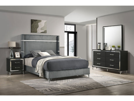 Lucia Grey 4-piece Queen Bedroom Set - Ornate Home
