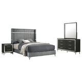 Lucia Grey 4-piece Queen Bedroom Set - Ornate Home