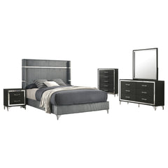 Lucia Grey 5-piece Eastern King Bedroom Set - Ornate Home