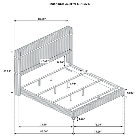 Lucia Grey Eastern King Upholstered Wingback Bed - Ornate Home