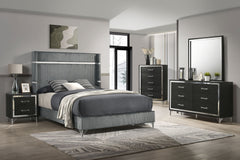Lucia Grey Eastern King Upholstered Wingback Bed - Ornate Home