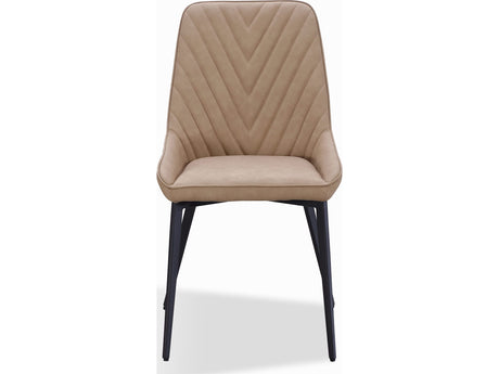 Lucia Honey/Matte Black Metal Leg Upholstered Dining Chair - Ornate Home