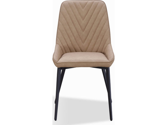 Lucia Honey/Matte Black Metal Leg Upholstered Dining Chair - Ornate Home