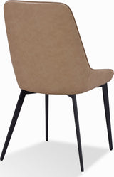 Lucia Honey/Matte Black Metal Leg Upholstered Dining Chair - Ornate Home