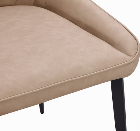 Lucia Honey/Matte Black Metal Leg Upholstered Dining Chair - Ornate Home