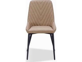 Lucia Honey/Matte Black Metal Leg Upholstered Dining Chair (Set of 2) - Ornate Home