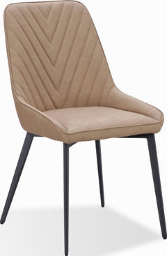 Lucia Honey/Matte Black Metal Leg Upholstered Dining Chair (Set of 2) - Ornate Home