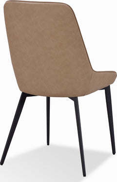 Lucia Honey/Matte Black Metal Leg Upholstered Dining Chair (Set of 2) - Ornate Home
