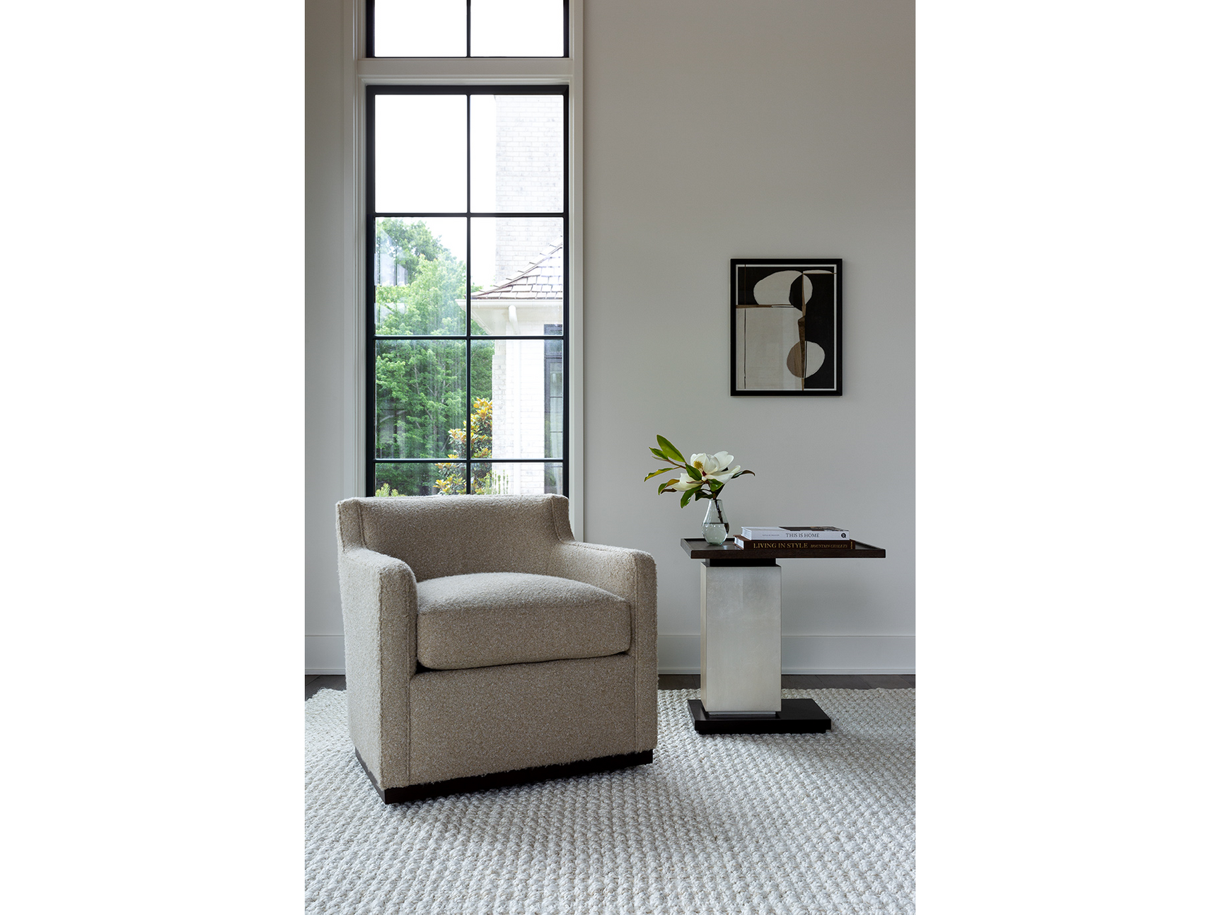 Lucia Otter/Silver Fox/Dark Walnut Side Table - Ornate Home