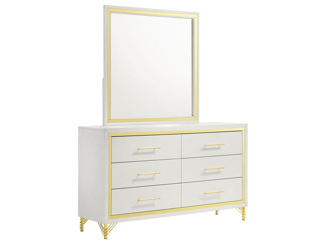Lucia White  Dresser and Mirror - Ornate Home