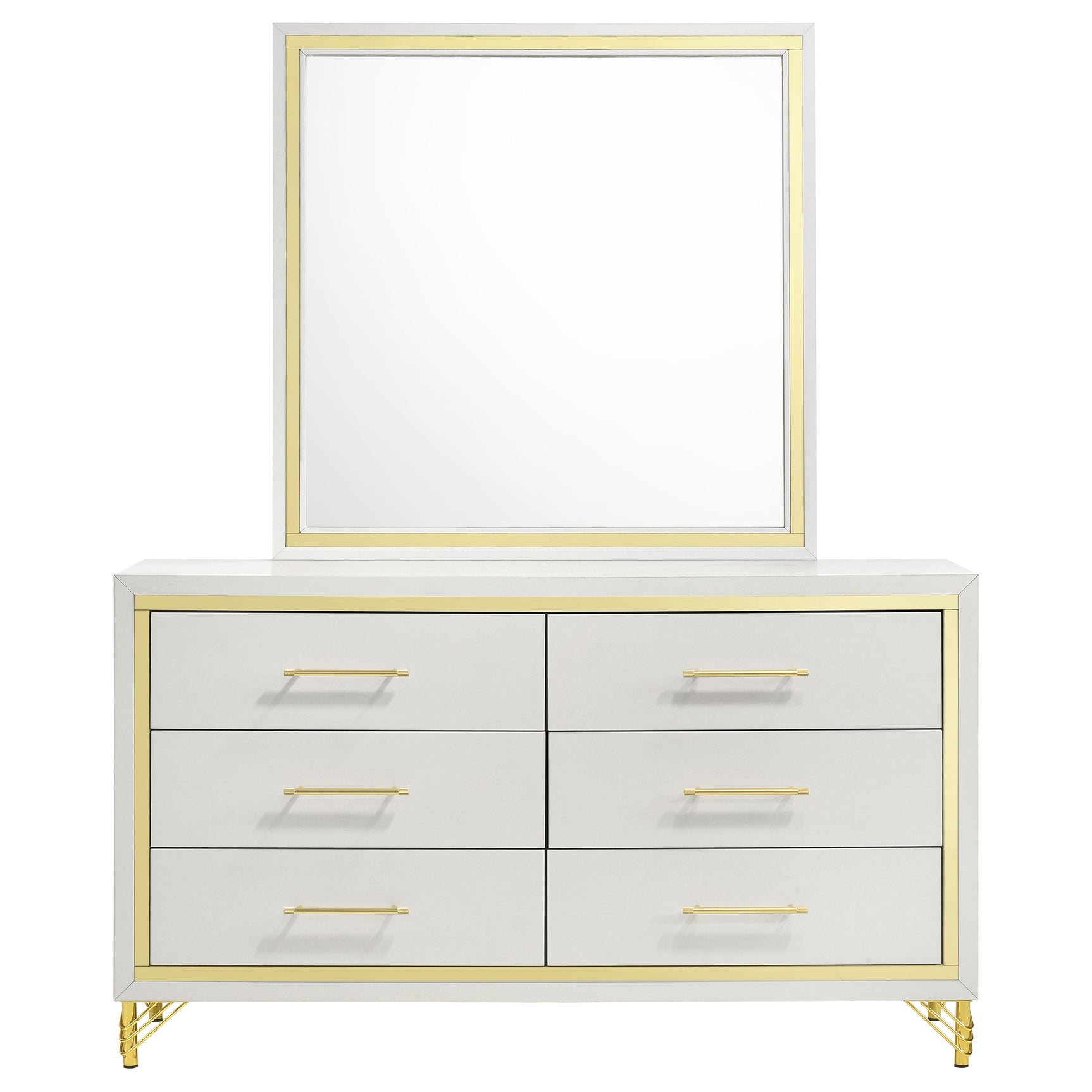 Lucia White  Dresser and Mirror - Ornate Home