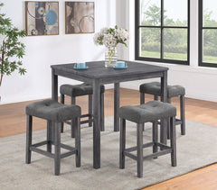 Lucian Gray 36" 5-Piece Counter Height Pub Table Set - Ornate Home