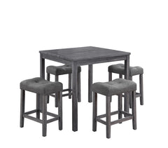 Lucian Gray 36" 5-Piece Counter Height Pub Table Set - Ornate Home