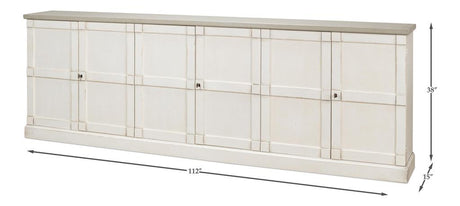 Luciana Beige 6 Wood Doors Buffet - Ornate Home