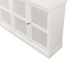 Luciana White 6 Cane Door Buffet - Ornate Home