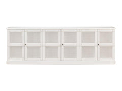 Luciana White 6 Cane Door Buffet - Ornate Home