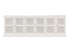 Luciana White 6 Cane Door Buffet - Ornate Home