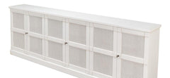 Luciana White 6 Cane Door Buffet - Ornate Home