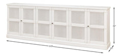 Luciana White 6 Cane Door Buffet - Ornate Home