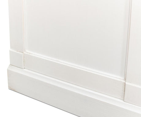 Luciana White 6 Wood Door Buffet - Ornate Home