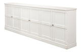 Luciana White 6 Wood Door Buffet - Ornate Home