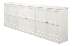 Luciana White 6 Wood Door Buffet - Ornate Home