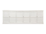 Luciana White 6 Wood Door Buffet - Ornate Home