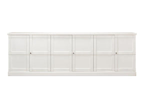 Luciana White 6 Wood Door Buffet - Ornate Home