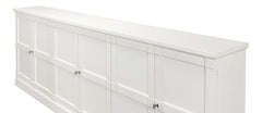 Luciana White 6 Wood Door Buffet - Ornate Home