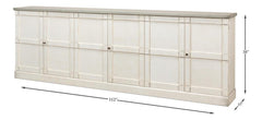Luciana White Wood Doors Buffet - Ornate Home