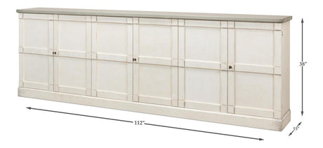 Luciana White Wood Doors Buffet - Ornate Home