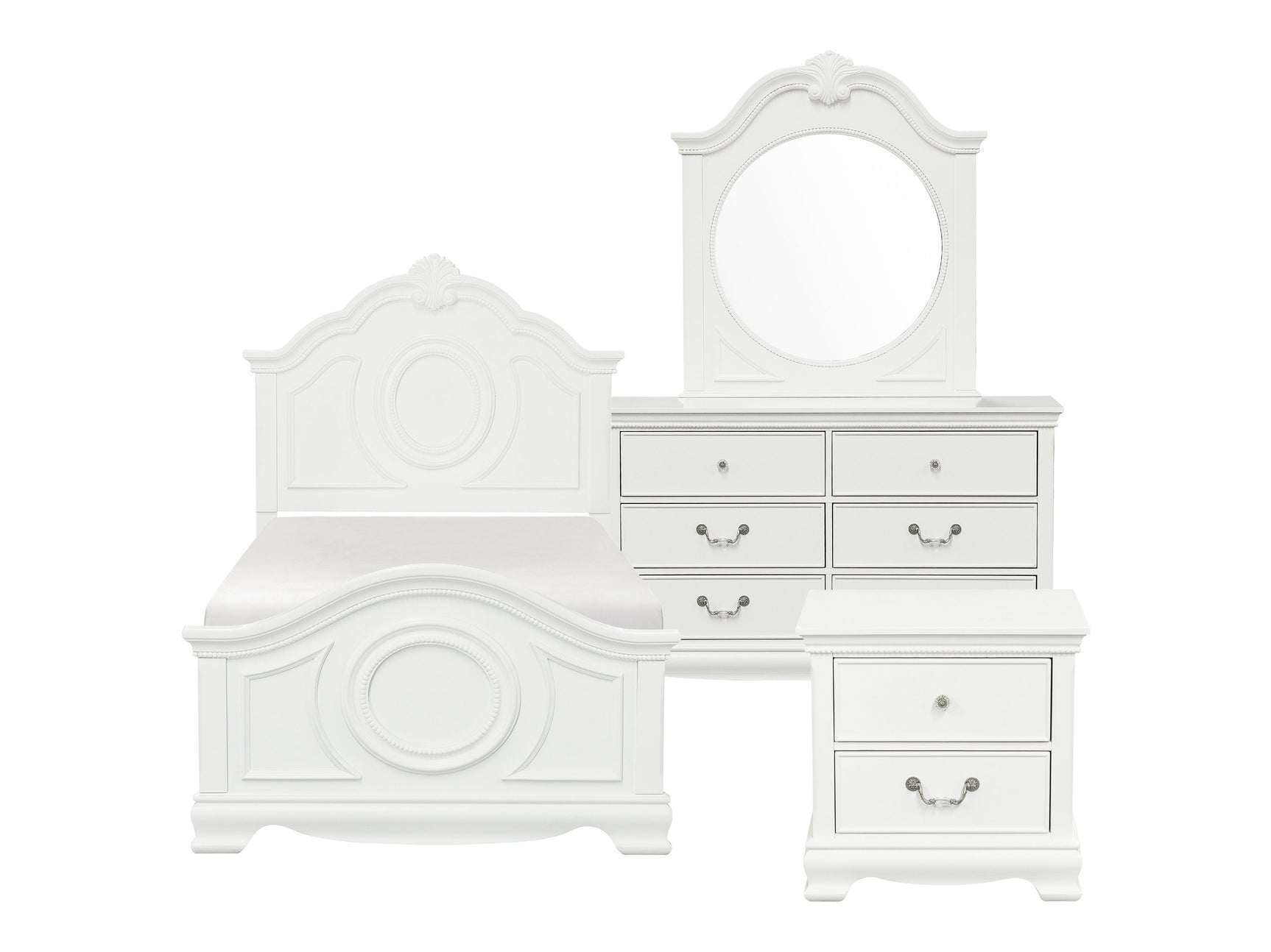 Lucida White 4-piece Twin Bedroom Set - Ornate Home