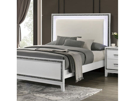 Lucida White E.King Bed - Ornate Home