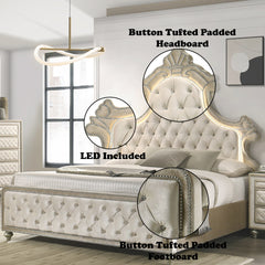 Lucienne Beige Eastern King Bed - Ornate Home