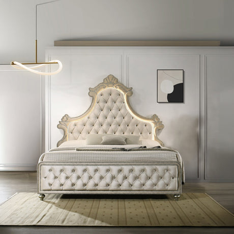 Lucienne Beige Eastern King Bed - Ornate Home