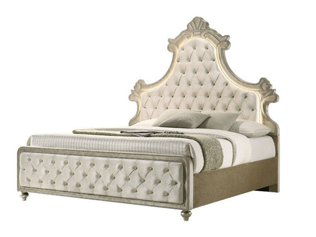 Lucienne Beige Eastern King Bed - Ornate Home