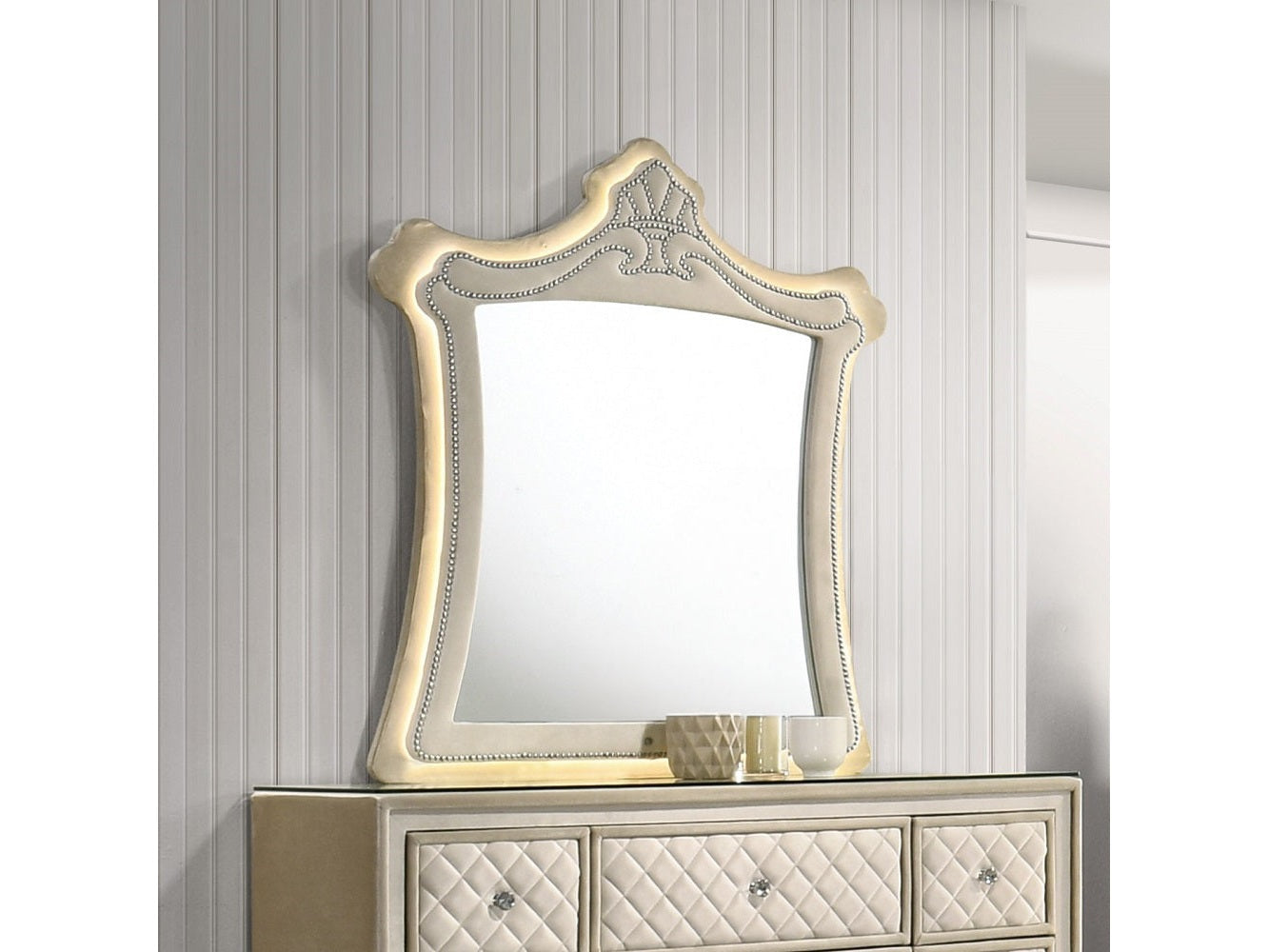 Lucienne Beige Mirror - Ornate Home