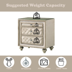 Lucienne Beige Nightstand - Ornate Home