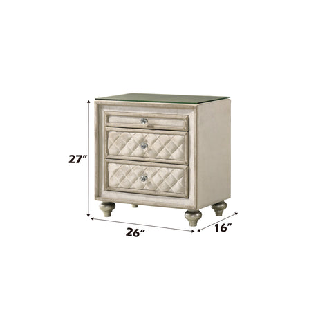 Lucienne Beige Nightstand - Ornate Home