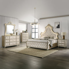 Lucienne Beige Nightstand - Ornate Home