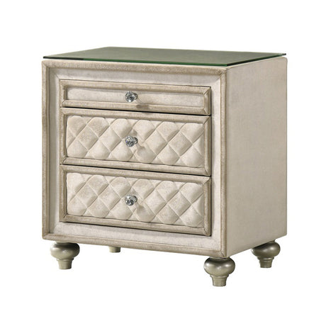 Lucienne Beige Nightstand - Ornate Home