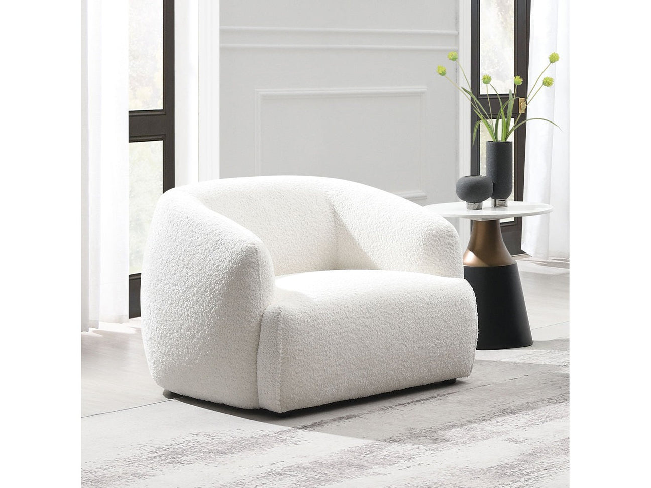 Lucifer Black/White Shimmer Chair - Ornate Home