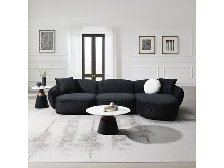 Lucifer Black/White Shimmer Sectional Sofa - Ornate Home