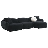 Lucifer Black/White Shimmer Sectional Sofa - Ornate Home