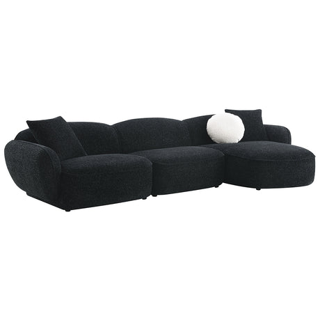 Lucifer Black/White Shimmer Sectional Sofa - Ornate Home